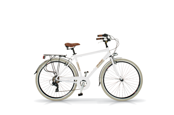 605A M BG 600x399 - City Bike Via Veneto uomo alluminio bianca 6v